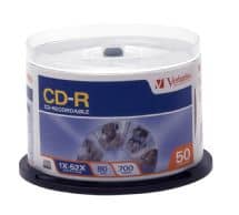 Verbatim CD-R, 700MB, 52X, Cake Box, 50 Pack
