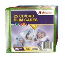 Verbatim CD/DVD Coloured Case, Slim Jewel Case, 25 Slots