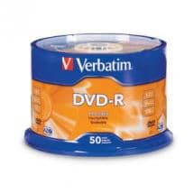 Verbatim DVD-R, 4.7GB, 16X, Cake Box, 50 Pack