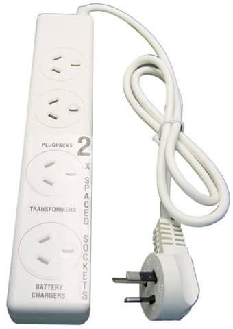 Jackson 4-outlet Protected Powerboard, 1m cord