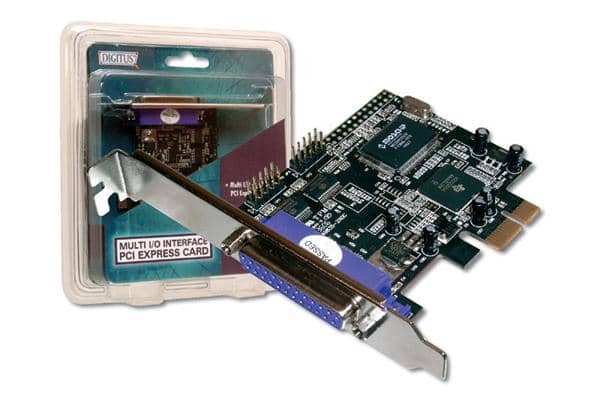 Digitus DS-30040, PCIe-1, Adapter Card, 2x DB9 male external, 1x Parallel female external