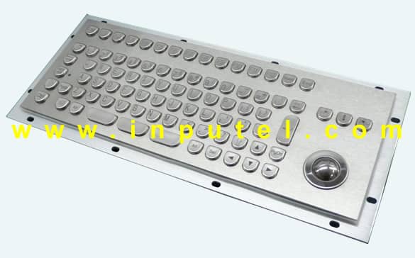 Inputel KB205 Stainless Steel Keyboard, PS/2, Silver, Trackball