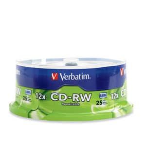 Verbatim CD-RW, 700MB, 12X, Cake Box, 25 Pack