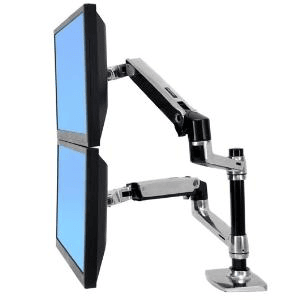Ergotron LX Dual Stacking Arm, up to 9kg, Silver
