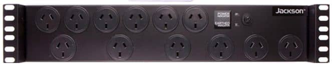 Jackson 12-outlet Surge Protected Horizontal Power Rail, for 2RU 19" rack