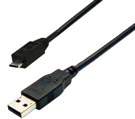 Dynamix USB 2.0 Cable, USB A male to USB Micro-B male, 0.3m