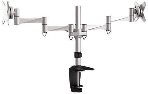 Brateck LDT02-C024 Dual LCD Desk Mount, up to 23"/8kg, Silver