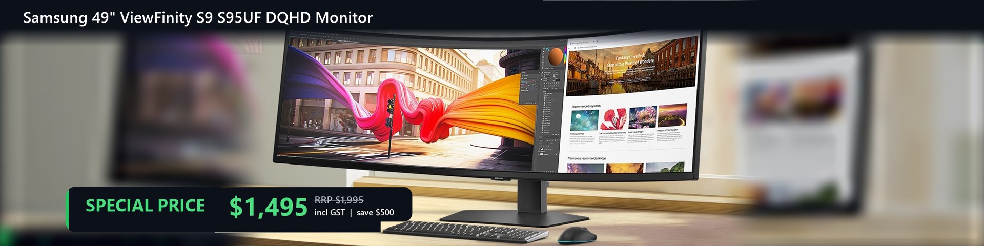 Samsung 49 inch ViewFinity S9 S95UF DQHD Monitor - $1,495 incl GST, RRP $1,995